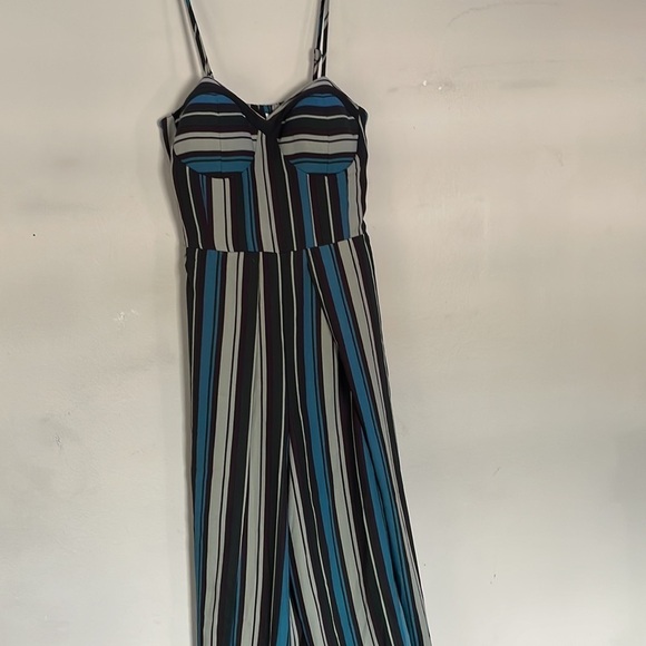 Medium xhilaration blue stripe jumpsuit - Picture 1 of 5